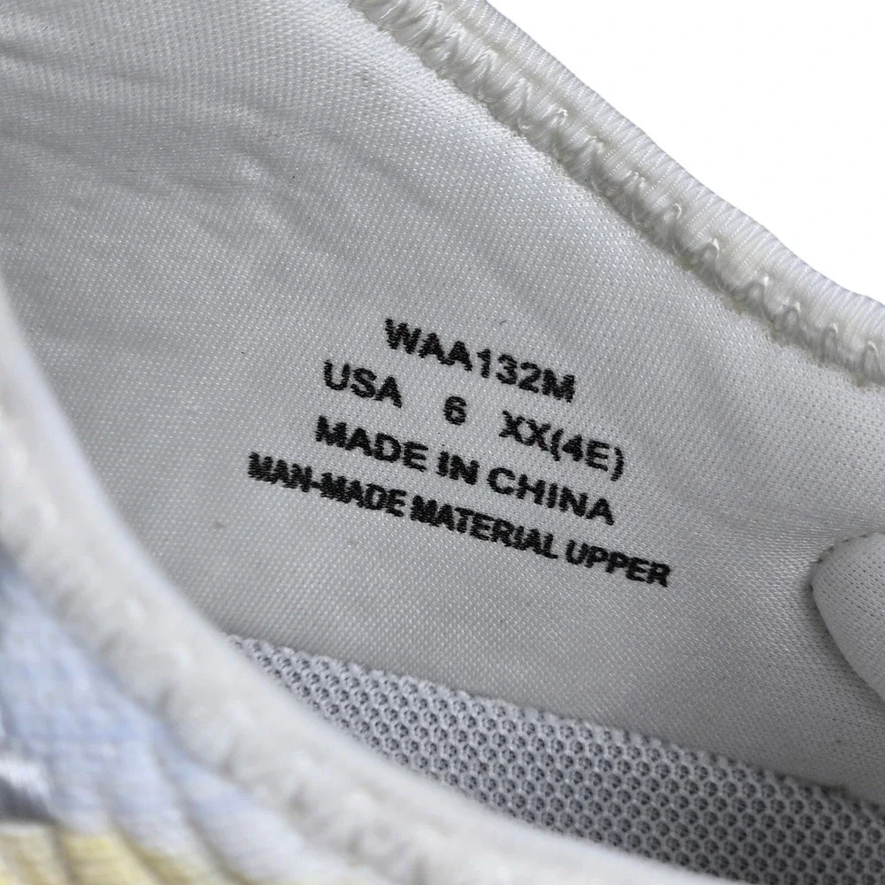 Propet Womens Size 6 4E‎ WAA132M Travelbound White Lemon Knit Slip On Sneakers
